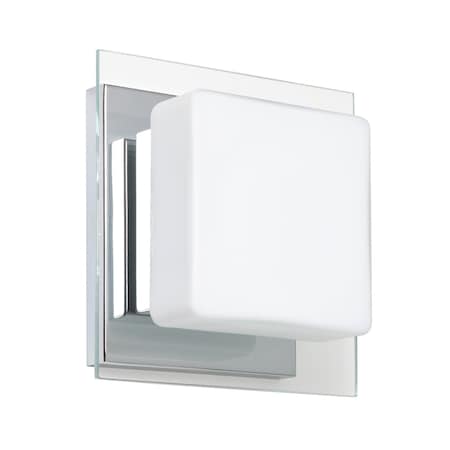 Besa Lighting Alex Mini Sconce, Opal/Clear, Chrome Finish, 1x50W Halogen 1WS-773539-CR
